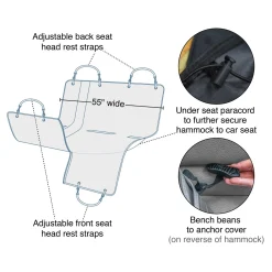 Kurgo Wander Hammock - Hondenautoaccessoire - 140x142 cm Zwart