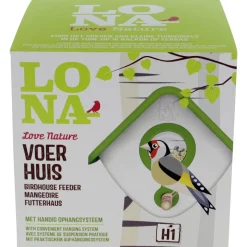 Lona Voerhuis H1 - Voederhuis - 18x17x14 cm Groen Wit