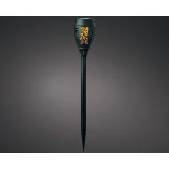 Lumineo Solar Fakkel Met Vlam Effect - Tuinverlichting - 49.5 cm Zwart 30 led