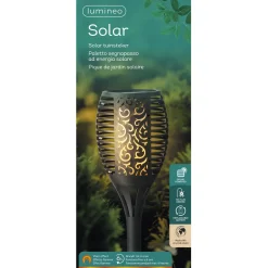 Lumineo Solar Fakkel Met Vlam Effect - Tuinverlichting - 61.5 cm Zwart 72 led
