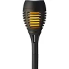 Lumineo Solar Fakkel Vlam Effect - Tuinverlichting - Ø8x27 cm Zwart 4 stuks 12 Led