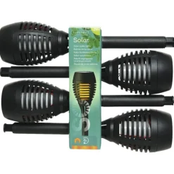 Lumineo Solar Fakkel Vlam Effect - Tuinverlichting - Ø8x27 cm Zwart 4 stuks 12 Led