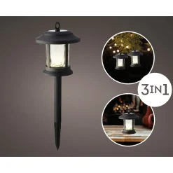 Lumineo Solar Garden Light - Tuinverlichting - 14x14x32 cm Warm Wit