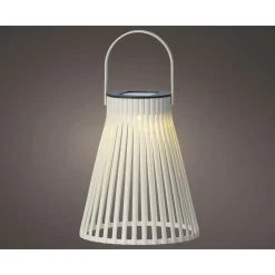 Lumineo Solar Lantaarn - Tafellamp - Ø14x18 cm Ecru