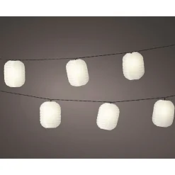 Lumineo Solar Lichtsnoer Lampion Ovaal 10 Lampjes - Tuinverlichting - 4.5 m Wit 10 led