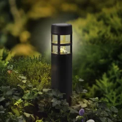 Lumineo Solar Pilaar - Staande Buitenlamp - Ø7x28 cm Zwart