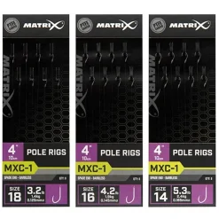 Matrix Mxc-1 Barbless 0.125mm 10cm Pole Rig - Hakenboekje - Size 18