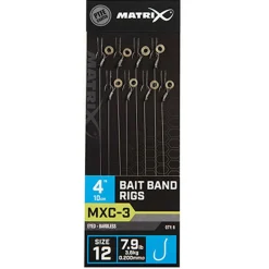 Matrix Mxc-3 Barbless 0.20mm 10cm Bait Band - Hakenboekje - Size 12