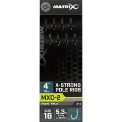 Matrix Mxc-2 Barbless 0.165mm 10cm X-Strong Pole Rig - Hakenboekje - Size 16