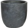 Mega Collections Arizona Egg Bloempot - Bloempotten - Ø32x31 cm Donkergrijs