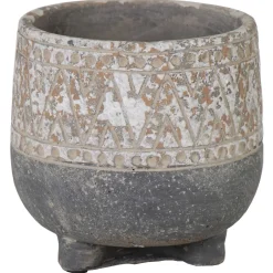 Mega Collections Binnenpot Diara Cauldron - Bloempotten - Ø18x17 cm Grijs