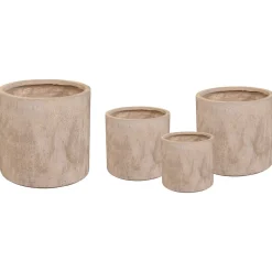 Mega Collections Clayfibre Cilinder Pot S4 - Pot & Plantenbak - D25/46H25/43 cm Zand