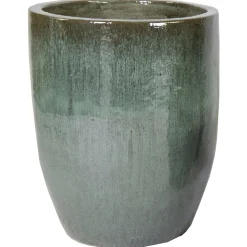 Mega Collections Glazed Egg Vaas - Pot & Plantenbak - Ø35x44 cm Mosgroen