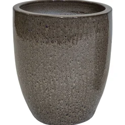 Mega Collections Glazed Egg Vaas - Pot & Plantenbak - Ø54x67 cm Bruin