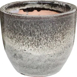 Mega Collections Glazed Egg Pot - Pot & Plantenbak - Ø30x26 cm Bruin