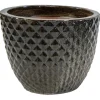 Mega Collections Glazed Pineapple Pot - Pot & Plantenbak - Ø22x18 cm Bruin