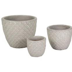 Mega Collections Glazed Pineapple Pot S3 - Pot & Plantenbak - D22/38H18/30 cm Off-White