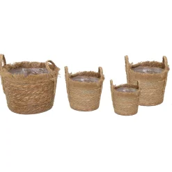 Mega Collections Plantenmand Raffa Met Handvat S4 - Pot & Plantenbak - Naturel