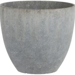 Mica Decorations Buitenpot Bravo Rond Zinc Finish Grijs - Bloempotten