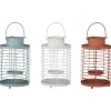 Mica Decorations Lantaarn Metaal - Decoratie - Ø14.5x23.5 cm Wit Roze Blauw 3 Assorti
