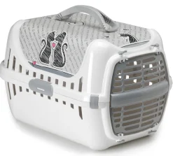 Moderna Vervoersbox Cats In Love - Kattenvervoersbox - 49.4x32.2x30.4 cm Wit