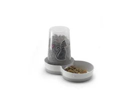 Moderna Voer-Drinksilo Cats In Love - Kattenvoerbak - 27.4x15.3x21.2 cm 1500 ml Wit