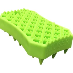 Moser Sheddy Universele Rubberen Borstel - Hondenvachtverzorging - 70x35x115 mm Groen Grijs