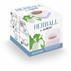 Mpets Houder Met Matatabi Bal - Kattenspeelgoed - 4.5x4.5x4.7 cm per stuk