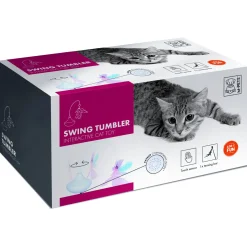 Mpets Swing Tumbler - Kattenspeelgoed - 9x9x18 cm Wit Interactief