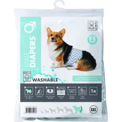 Mpets Wasbare Luier - Training & Gedrag - 29x37x7 cm Wit Grijs Voor Reuen Xxl