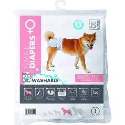 Mpets Wasbare Luier - Training & Gedrag - 26x28x7 cm Wit Grijs Voor Teven L