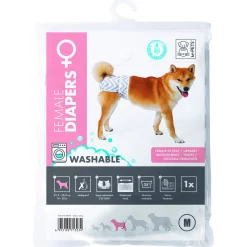 Mpets Wasbare Luier - Training & Gedrag - 22x25x6 cm Wit Grijs Voor Teven M