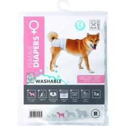 Mpets Wasbare Luier - Training & Gedrag - 22x25x6 cm Wit Grijs Voor Teven M