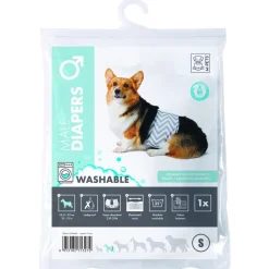 Mpets Wasbare Luier - Training & Gedrag - 18x22x6 cm Wit Grijs Voor Reuen S