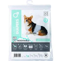 Mpets Wasbare Luier - Training & Gedrag - 22x25x6 cm Wit Grijs Voor Reuen M