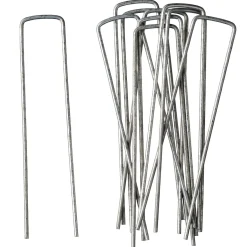 Nature Gronddoekpennen Metaal - Groeifolie Gronddoek - 0.3x3x14 cm Zilvergrijs 10 stuks