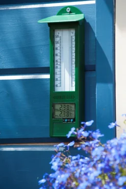 Nature Min-Max Thermometer - Thermometer - 9.5x3x24 cm Groen