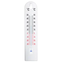 Nature Muurthermometer - Thermometer - 4.5x20 cm Wit