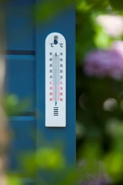 Nature Muurthermometer - Thermometer - 4.5x20 cm Wit