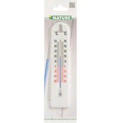 Nature Muurthermometer - Thermometer - 4.5x20 cm Wit