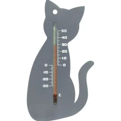 Nature Muurthermometer Kat - Thermometer - Grijs
