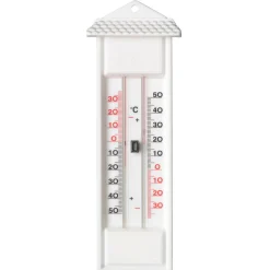 Nature Muurthermometer Min-Max - Thermometer - 8x3x23 cm Wit