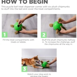 Nina Ottosson Dog Snuffle N'Treat Ball - Hondenspeelgoed - Ø16 cm Groen Bruin