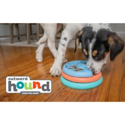 Nina Ottosson Puppy Lickin' Layers - Hondenvoerbak - Ø16.7x16.7 cm Blauw Oranje Groen Puppies