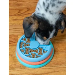 Nina Ottosson Puppy Lickin' Layers - Hondenvoerbak - Ø16.7x16.7 cm Blauw Oranje Groen Puppies