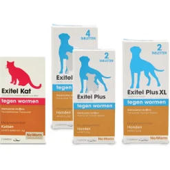 No Worm Exitel Kat - Anti wormenmiddel - 2 tab Vanaf 1 Kg - Vanaf 6 Weken