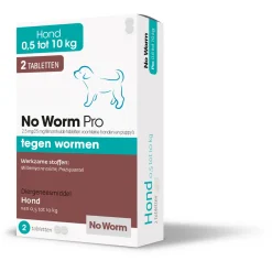 No Worm Pro Kleine Hond & Puppy - Anti wormenmiddel - 2 tab Vanaf 0.5 Kg - Vanaf 2 Weken