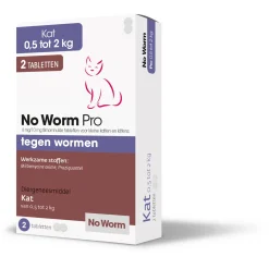 No Worm Pro Kleine Kat & Kitten - Anti wormenmiddel - 2 tab Vanaf 0.5 Kg - Vanaf 6 Weken