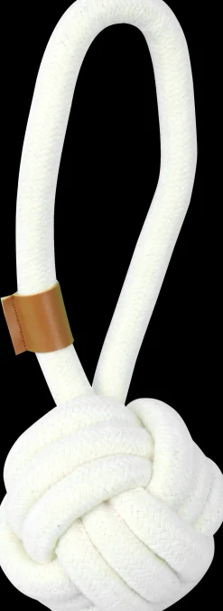 Pawise Flostouw Bal Met Handvat - Hondenspeelgoed - 23 cm Wit