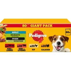 Pedigree Adult Mix Selectie In Saus Maaltijdzakjes Multipack - Natvoer - 80x100 g